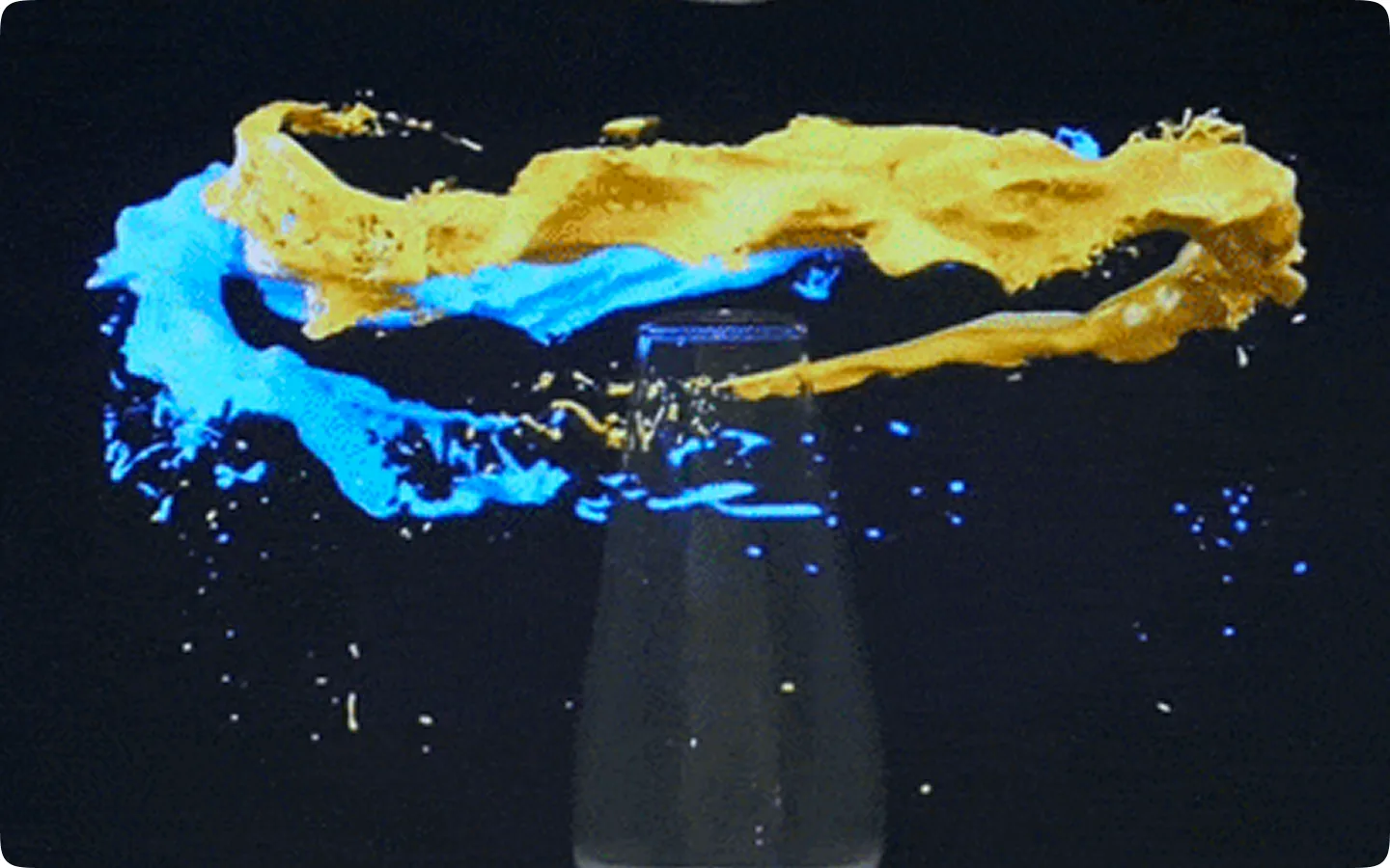 Result of the color experiment shown as projected color on the installation surface.